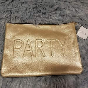 2 for 15 New Macys PARTY Cosmetic Gold/Black Bag